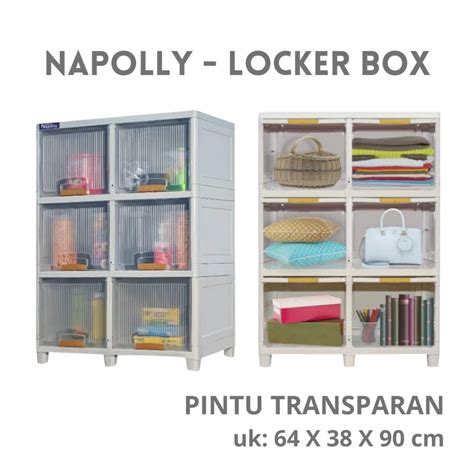 Jual LEMARI PLASTIK NAPOLLY LOCKER BOX PINTU TRANSPARAN LB Shopee