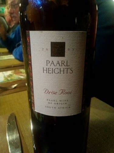 2003 Paarl Heights Droë Rooi Vivino US