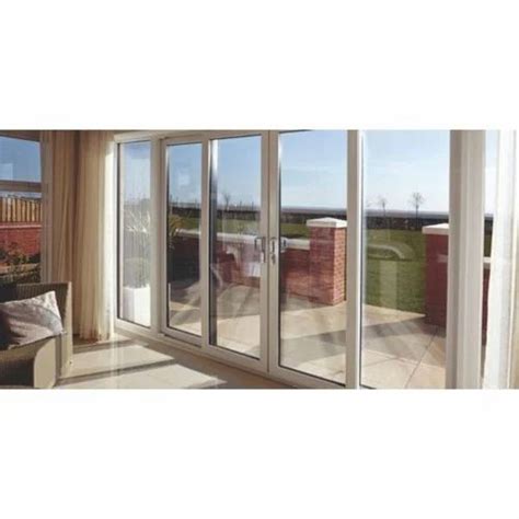 White Rectangular UPVC Sliding Glass Window For Home Thickness Of