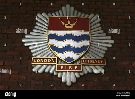 General View Of The London Fire Brigades Logo On The Fire Station In