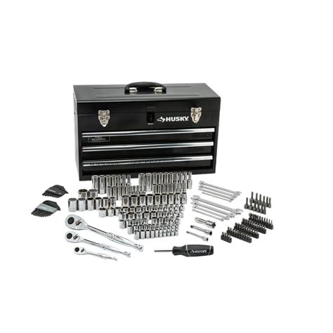 Husky Mechanics Tool Set In Metal Box 200 Piece H200mtsmb The Home