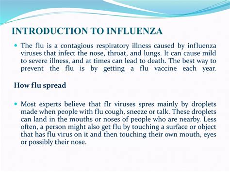 Influenza Symptoms Causes Treatment And Prevention Ppt