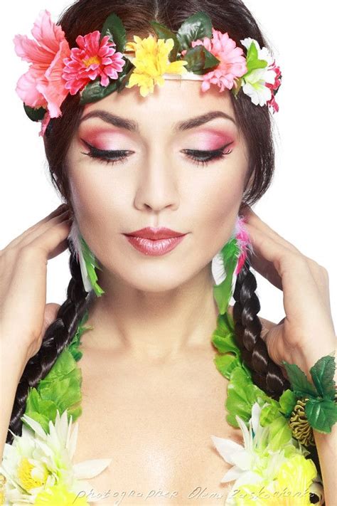 Hawaiian Woman Hawaiian Makeup Hawaii Makeup Tropical Makeup