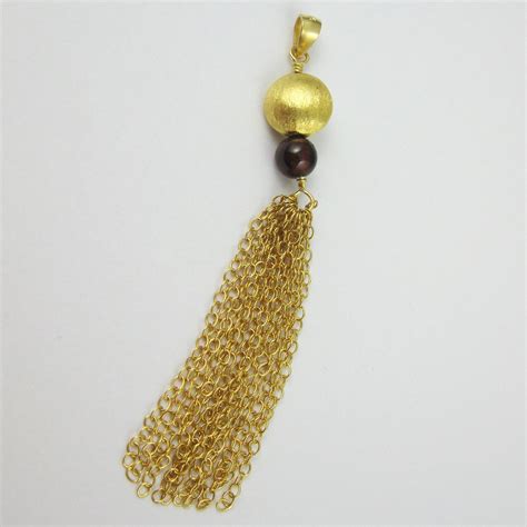 Tassel Gold Tassel With Garnet 18k Gold Plated Sterling Silver