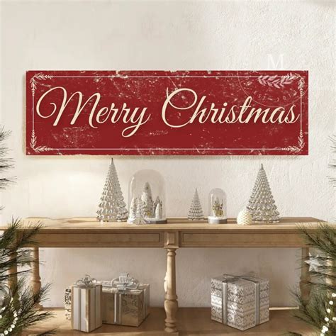 Metal Merry Christmas Sign Christmas Wall Decor Christmas Porch Decor