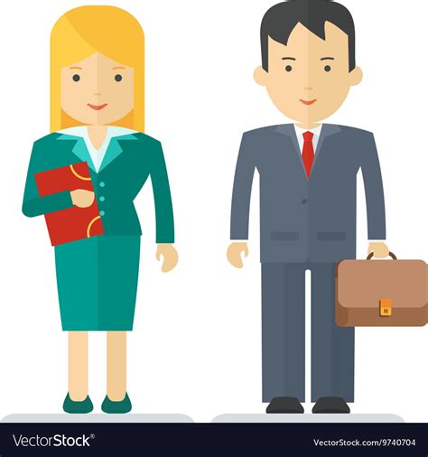 Profession Businessman And Businesswoman Vector Image