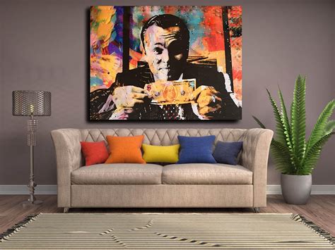 Wolf Of Wall Street Canvas Wall Art Money Talks Modern Pop Etsy