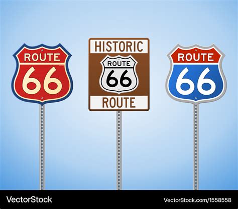 Route 66 vintage signs Royalty Free Vector Image