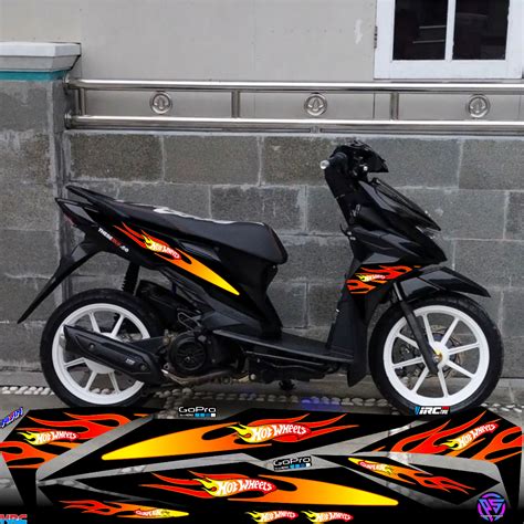 Jual STRIPING STICKER MOTOR HONDA BEAT ESP NEW MOTIF VIRAL HOT WHEELS