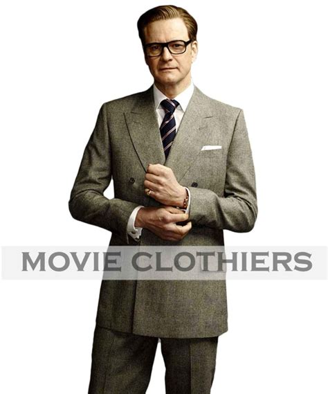 Colin Firth Kingsman Grey Suit | Doulbe Breasted Harry Hart Suit