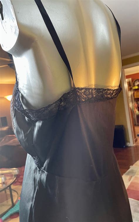 Vintage Black Lingerie Slip 34 Etsy