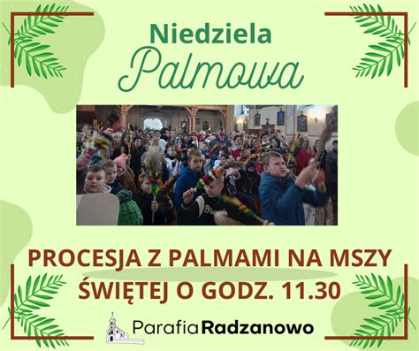 Niedziela Palmowa Parafia Radzanowo Pw W Floriana