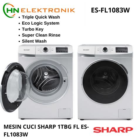 Jual MESIN CUCI SHARP FRONT LOADING 1 TABUNG ES FL1083W Shopee Indonesia