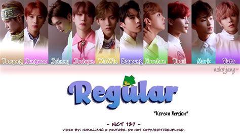 Nct Regular Korean Version Color Coded Lyrics Eng Rom