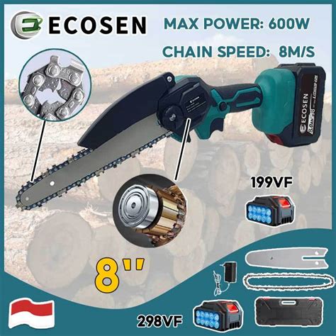 Jual ECOSEN Chainsaw 6 Inch 8 Inch Cordless Gergaji Pemotong Kayu