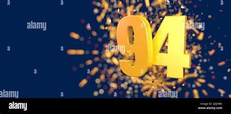 Gold Number 94 In The Foreground With Gold Confetti Falling And