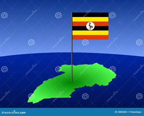 Map of Uganda with flag stock vector. Illustration of diagram - 3083600