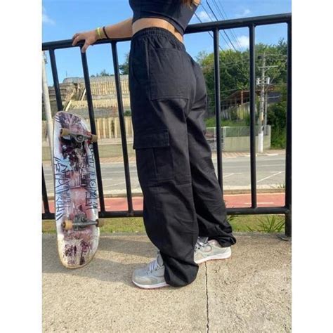 Calça Cargo Sarja Skate Tamanho G Preta Única Netshoes