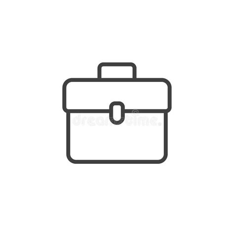 Portfolio Line Icon Briefcase Vector Illustration Isolated On White