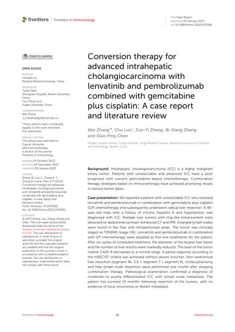 PDF Conversion Therapy For Advanced Intrahepatic Cholangiocarcinoma