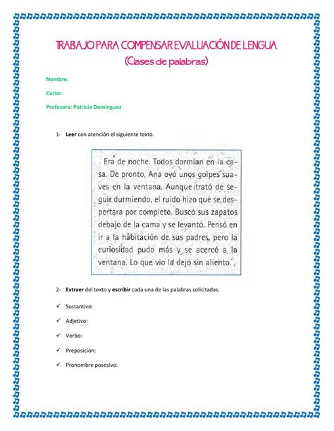 Clases De Palabras Online Pdf Worksheet Live Worksheets