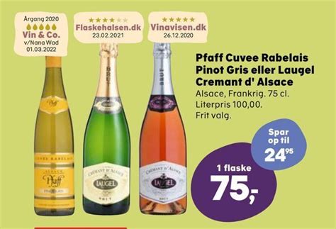 Pfaff Cuvee Rabelais Pinot Gris Eller Laugel Cremant D Alsace Tilbud