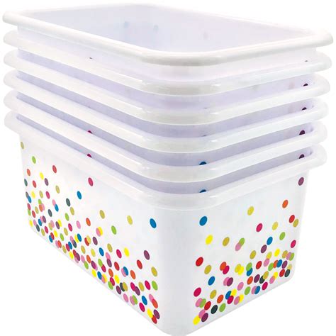 Confetti Small Plastic Storage Bins 6-Pack - TCR32235 | Teacher Created ...