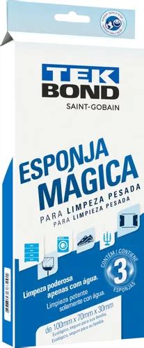 Esponja Mágica Limpeza Pesada Tek Bond 3 Unidades Multiuso