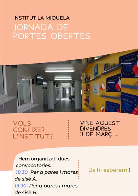 Portes Obertes ESO 2023 Institut La Miquela