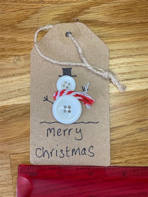 Large Christmas Tags With Button Pictures Etsy