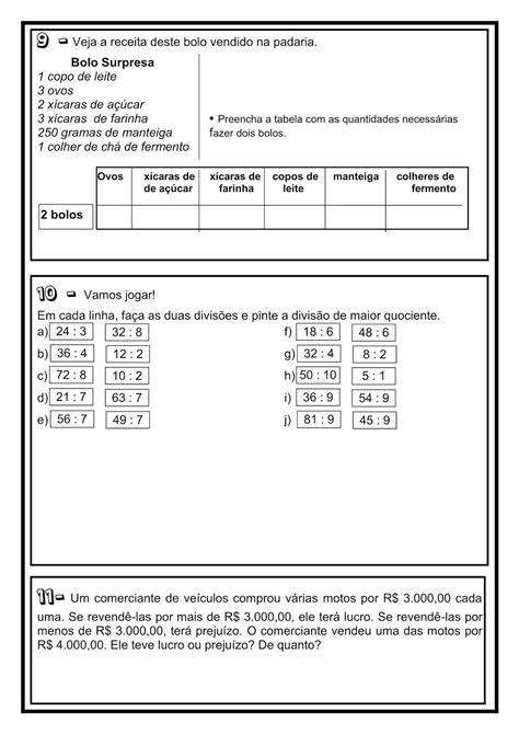 EnsiNanddo Matemática Atividade Avaliativa Números e Operações