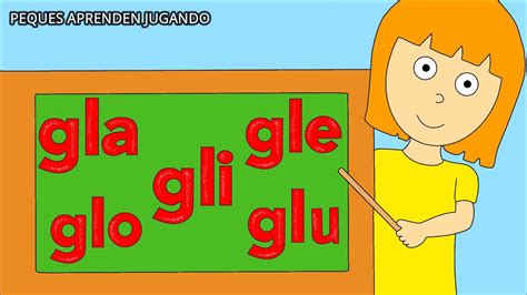 Sílabas GLA GLE GLI GLO GLU Video para aprender a leer de Peques