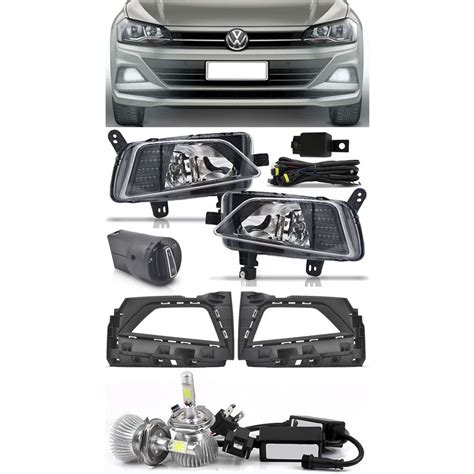 Kit Farol De Milha Neblina Vw Virtus E Novo Polo 2018 2019 2020 2021