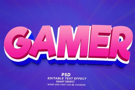 Psd 3d Gamer Editable Text Effect Graphic By Truevector · Creative Fabrica