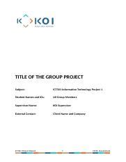 Final Project Of ICT 2 Docx TITLE OF THE GROUP PROJECT Subject