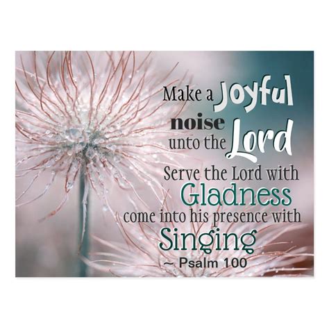 Psalm 1001 2 Make A Joyful Noise Unto The Lord Postcard In 2021 Make A Joyful