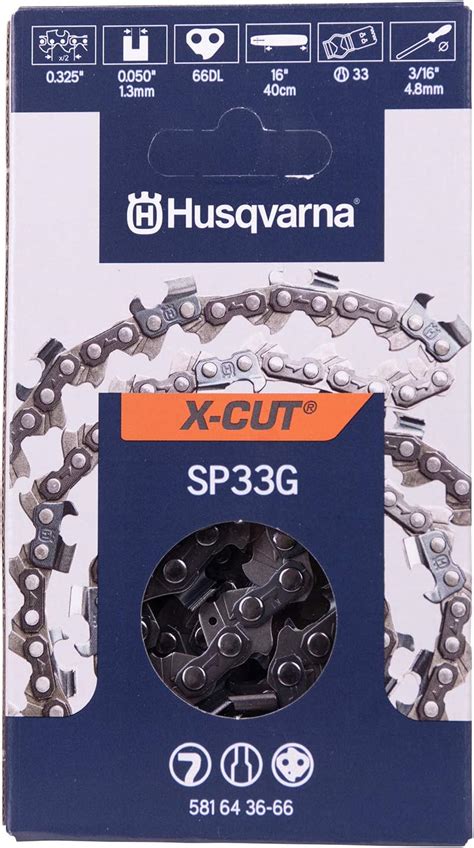 Husqvarna X Cut Sp33g 16 Inch Chainsaw Chain 325 Pitch 050 Gauge 66 Drive