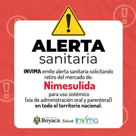 Alerta Sanitaria Medicamentos Que Contengan Nimesulida Deben Ser