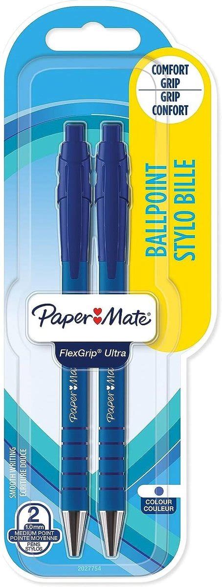 Długopis automatyczny Paper Mate Flexgrip Ultra 1 0mm Niebieski 2 szt