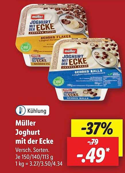 Müller Joghurt Mit Der Ecke Angebot bei Lidl 1Prospekte de