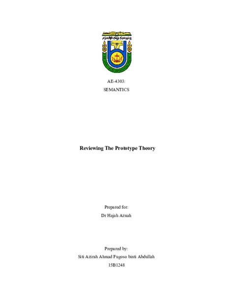reviewing  prototype theory