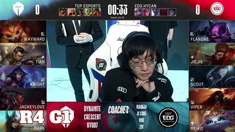 TES Vs EDG Game 1 Round 4 Playoffs LPL Summer 2022 Top Esports Vs