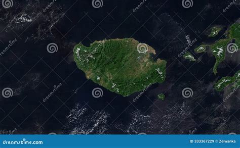 pulau buru indonesia satellite november   stock illustration
