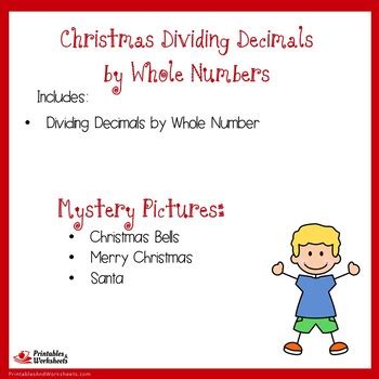 Christmas Dividing Decimals By Whole Numbers Activity Mystery Coloring