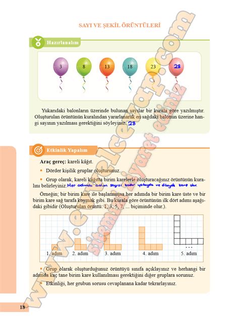 5 Sınıf Özgün Yayınları Matematik Ders Kitabı Cevapları Sayfa 18 19 20 21