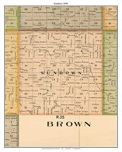 Sundown 1898 Old Town Map With Homeowner Names Minnesota