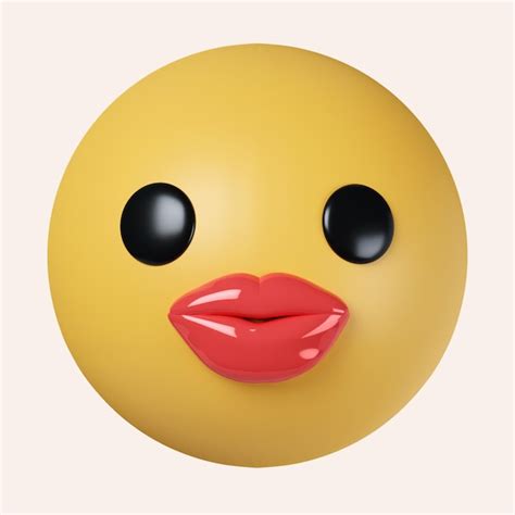 D Emoji Sexy Sorriso L Bios S Mbolo Cone Isolado Em Fundo Cinza D