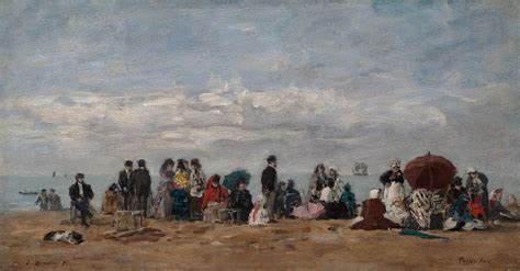 The Beach At Trouville By Eug Ne Boudin Artvee