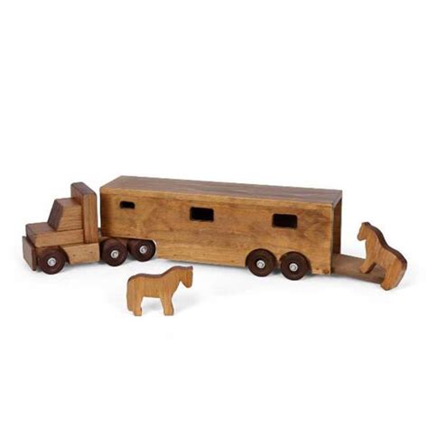 Lapps Toys & Furniture 195 HTH Wooden Horse Trailer Truck Toy, Harvest - Walmart.com