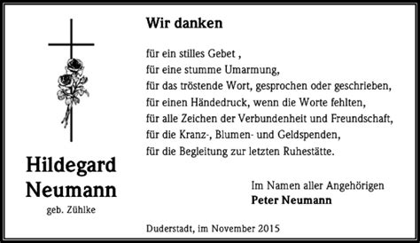 Traueranzeigen Von Hildegard Neumann Trauer Anzeigen De